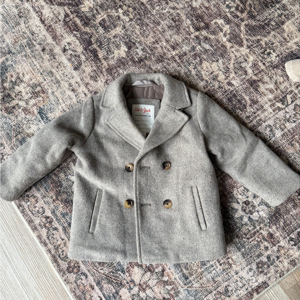 Cat & Jack Light Gray Pea Coat for Kids
